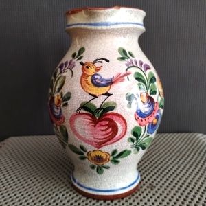 Vintage Italian Pottery Hand Painted Floral  Pitcher